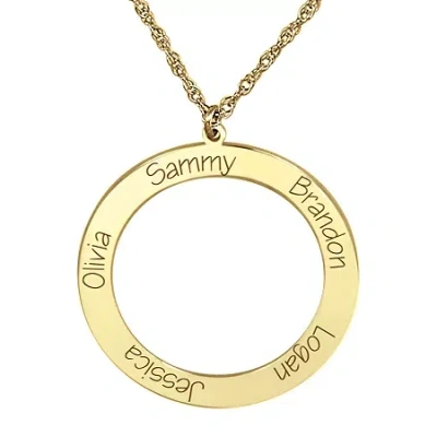 Fine Jewelry Personalized Open Circle Names Pendant Necklace In Yellow