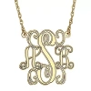 Fine Jewelry Personalized Personalized Sterling Silver 25mm Monogram Necklace In Yellow