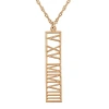Fine Jewelry Personalized Roman Numeral Date Pendant Necklace In Pink