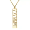 Fine Jewelry Personalized Roman Numeral Date Pendant Necklace In Yellow