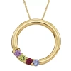 Fine Jewelry Personalized Simulated Birthstone Circle Pendant Necklace In Yellow