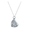 Fine Jewelry Personalized Simulated Birthstone Footprint Heart Pendant Necklace In White
