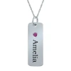 Fine Jewelry Personalized Simulated Birthstone Rectangle Name Pendant Necklace In White