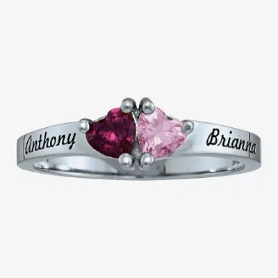 Fine Jewelry Personalized Simulated Birthstones Sweetheart Couples Ring In White