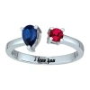 Fine Jewelry Personalized Simulated Birthstones Sweetheart Couples Ring In White