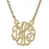 Fine Jewelry Personalized Sterling Silver 15mm Monogram Necklace In Yellow