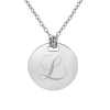 Fine Jewelry Personalized Sterling Silver 16mm Round Initial Pendant Necklace In White