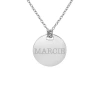 Fine Jewelry Personalized Sterling Silver 16mm Round Name Pendant Necklace In White