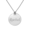 Fine Jewelry Personalized Sterling Silver 16mm Round Name Pendant Necklace In White