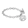 Fine Jewelry Personalized Sterling Silver 20mm Monogram Script Charm Bracelet In White