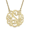 Fine Jewelry Personalized Sterling Silver 25mm Monogram Necklace In Yellow