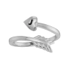 Fine Jewelry Personalized Sterling Silver Bypass Arrow Initial Ring In White
