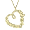 Fine Jewelry Personalized Sterling Silver Couple's Name Heart Pendant Necklace In Yellow