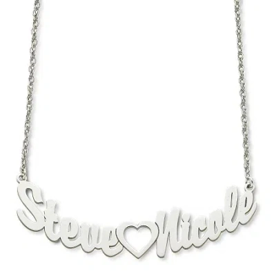 Fine Jewelry Personalized Sterling Silver Couples Name Necklace In White