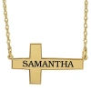 Fine Jewelry Personalized Sterling Silver Cross Pendant Necklace In Yellow