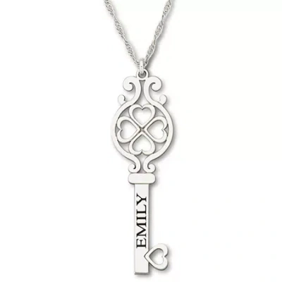 Fine Jewelry Personalized Sterling Silver Key Name Pendant Necklace In Multi