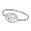Fine Jewelry Personalized Sterling Silver Monogram Bangle In White
