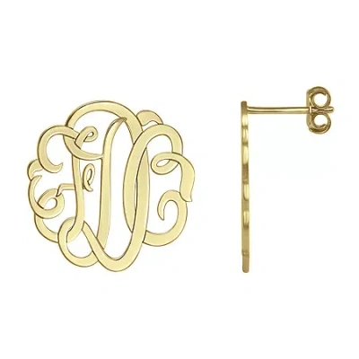 Fine Jewelry Personalized Sterling Silver Monogram Earrings In Yellow