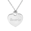 Fine Jewelry Personalized Sterling Silver Name Heart Pendant Necklace In White