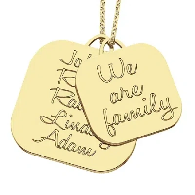 Fine Jewelry Personalized "we Are Family" Pendant Necklace In Yellow