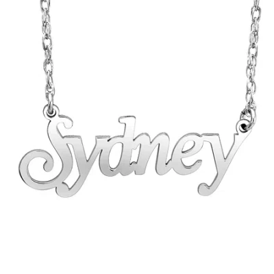 Fine Jewelry Personalized Womens 10k Gold 18 Inch Name Necklace In White