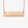 Fine Jewelry Personalized Womens 10k Gold Bird Bar Name Pendant Necklace In Pink