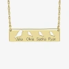 Fine Jewelry Personalized Womens 10k Gold Bird Bar Name Pendant Necklace In Yellow