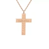 Fine Jewelry Personalized Womens 14k Gold Heart Cross Name Pendant Necklace In Pink