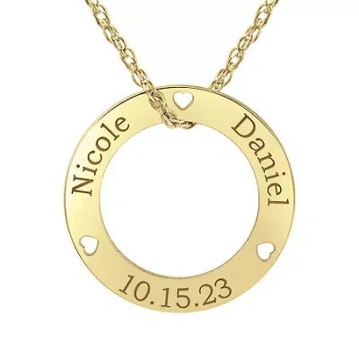 Fine Jewelry Personalized Womens 24k Gold Over Silver 18 Inch Pendant Necklace In Yellow