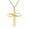 Fine Jewelry Personalized Womens 24k Gold Over Silver Cross Infinity Name Pendant Necklace In Yellow