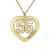 Fine Jewelry Personalized Womens 24k Gold Over Silver Name And Player Number Heart Pendant Necklace In Yellow