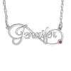 Fine Jewelry Personalized Womens Simulated Sterling Silver 18 Inch Pendant Necklace In White