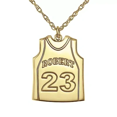 Fine Jewelry Personalized Womens Sterling Silver 18 Inch Pendant Necklace In Yellow