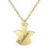 Fine Jewelry Personalized Womens Sterling Silver Angel Name Pendant Necklace In Yellow