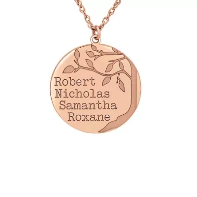 Fine Jewelry Personalized Womens Sterling Silver Family Tree Name Pendant Necklace In Pink