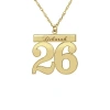 Fine Jewelry Personalized Womens Sterling Silver Name And Player Number Pendant Necklace In Yellow