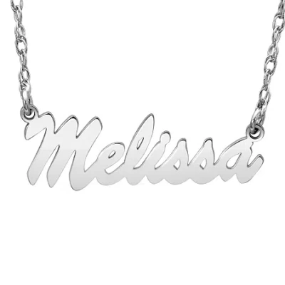 Fine Jewelry Personalized Womens Sterling Silver Pendant Necklace In White