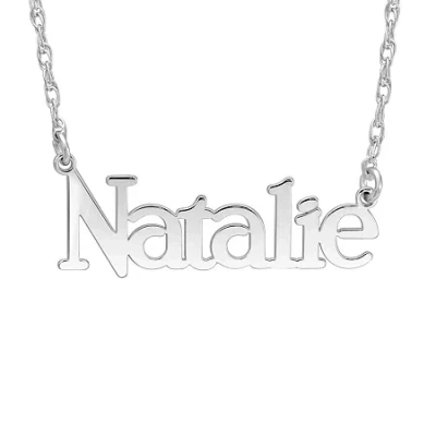 Fine Jewelry Personalized Womens Sterling Silver Pendant Necklace In White