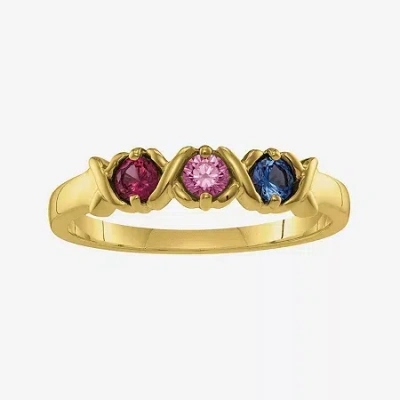 Fine Jewelry Personalized Xs And Os Birthstone Ring In Yellow
