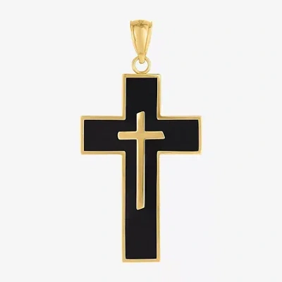 Fine Jewelry Religious Jewelry Cross Unisex Adult 14k Gold Cross Pendant In Black