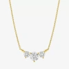Fine Jewelry (si2-i1/g-h) Womens 1 Ct. T.w. Lab Grown White Diamond 10k Gold 18 Inch Pendant Necklace In Transparent