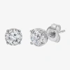Fine Jewelry Si2,i 1 Ct. T.w. Lab Grown White Diamond Sterling Silver 5.1mm Round Stud Earrings In White