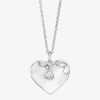 Fine Jewelry Silpada Silpada Womens White Cubic Zirconia Sterling Silver Heart 16 Inch Pendant Necklace In White