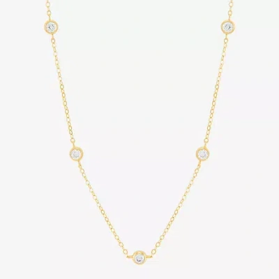 Fine Jewelry Silver Addiction Womens 14k Gold Over Silver 17 Inch Cable Chain Necklace In Yellow