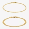 Fine Jewelry Silver Addiction Womens 2-pc. 14k Gold Over Silver Bracelet Set In Yellow