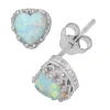 Fine Jewelry Simulated Opal Sterling Silver Earrings In White