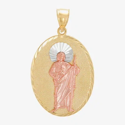 Fine Jewelry St. Jude Womens 14k Two Tone Gold Pendant In Transparent