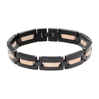 Fine Jewelry Stainless Steel 8 1/2 Inch Solid Link Bracelet In Transparent