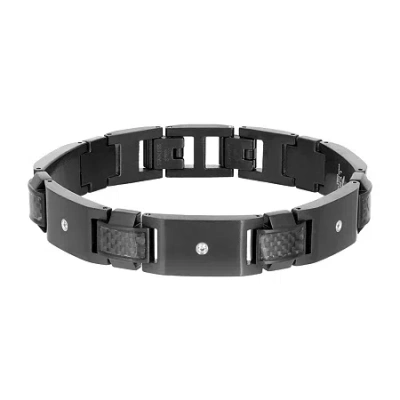 Fine Jewelry Stainless Steel 9 Inch Solid Link Bracelet In Transparent