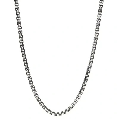 Fine Jewelry Stainless Steel Solid Box Chain Necklace In Black